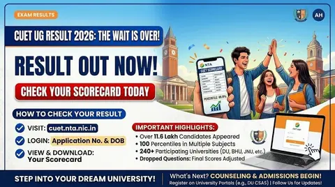 CUET UG Result 2026 Out: How to Check Scorecard, Key Statistics, and Next Steps
