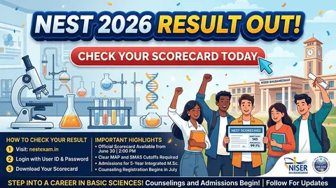 NEST Result 2026 Released: Check Scorecard Release Date, MAP Cutoff, and Merit List Details